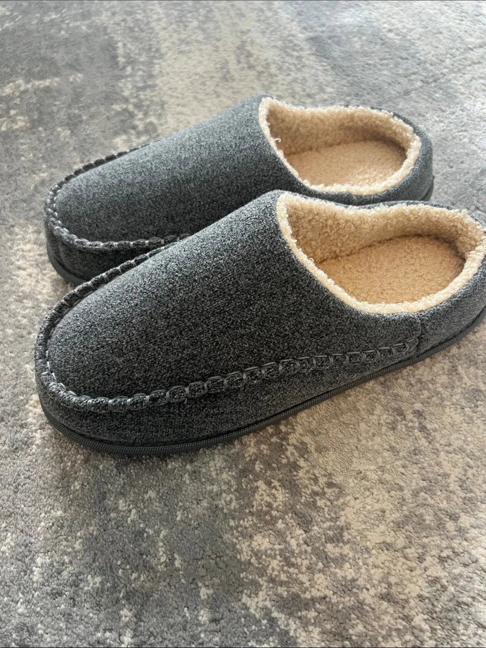 Cozy Gray Slip-On Slippers